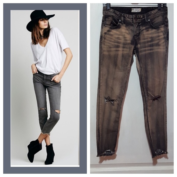 Free People Denim - Free People destroyed ankle skinny Jeans Sz:W25